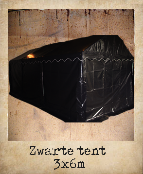 zwarte tent 3x6m